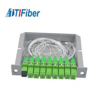 Tipo de aço comprimento de onda 1260-1650 do divisor 1*8 da fibra ótica do tubo com conector de SC/APC