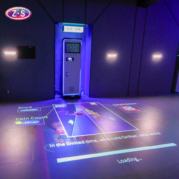 Multiplayer Cooperative Mobile Interactive Floor Projection System Team Games