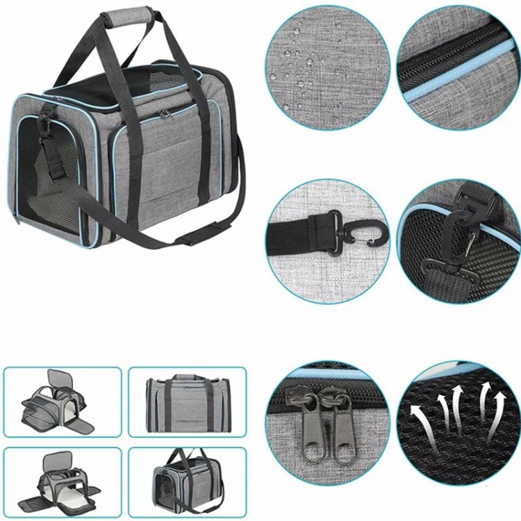 Airline Approved Expandable Pet Carrier Soft Sided Pet Travel Carrier Bag