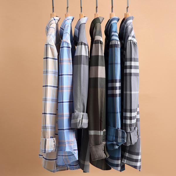 2023 Solid Grey Check мужская рубашка весной и осенью для мужских рубашек S-2XL