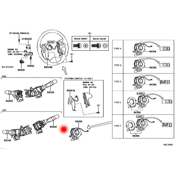 OEM 84306-0K021 84306-0K020 SPIRAL CABLE CLOCK SPRING FOR TOYOTA FORTUNER