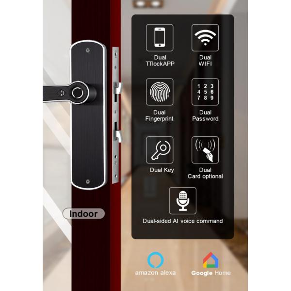 Smart TTlock FPC Fingerprint Door Lock Bluetooth With Reversible Handle
