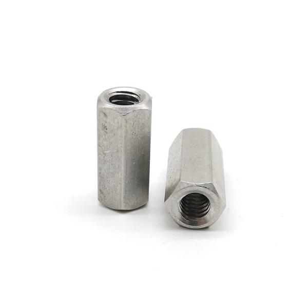 DIN6334 Grade 18-8 Plain Finish Stainless Steel Hex Coupling Nuts Hex Long Nuts