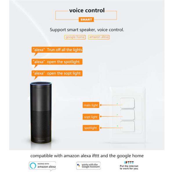 KS-811 No Netural Wire Smart Wall Switch 1 2 3 Gang