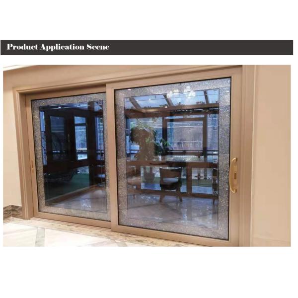 Golden Surface Aluminum Sliding Doors , Large Aluminium Sliding Doors ISO14001