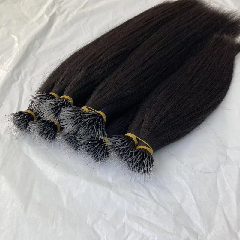Transparent Hard Plastic Nano Tip Hair Extensions Premium Keratin Hair Plastic Nano Ring Vietnamese Virgin Hair