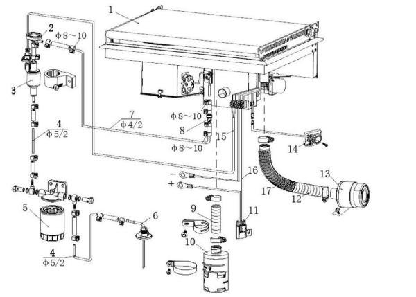 JP Cooking Equipment for Motorhome Marine Installation 2200w Diesel 12V with Cover Energy Saving Two Years Warranty