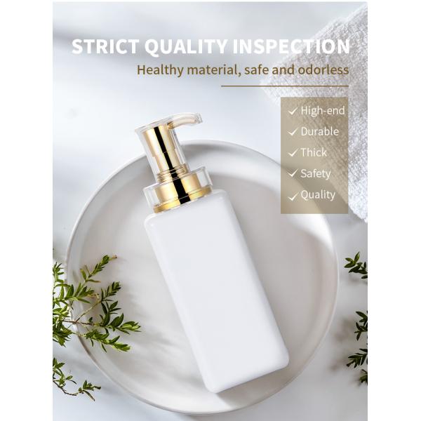 Frosted Airless Lotion Pump Bottles , Gold Lid Cosmetic Pump Dispenser