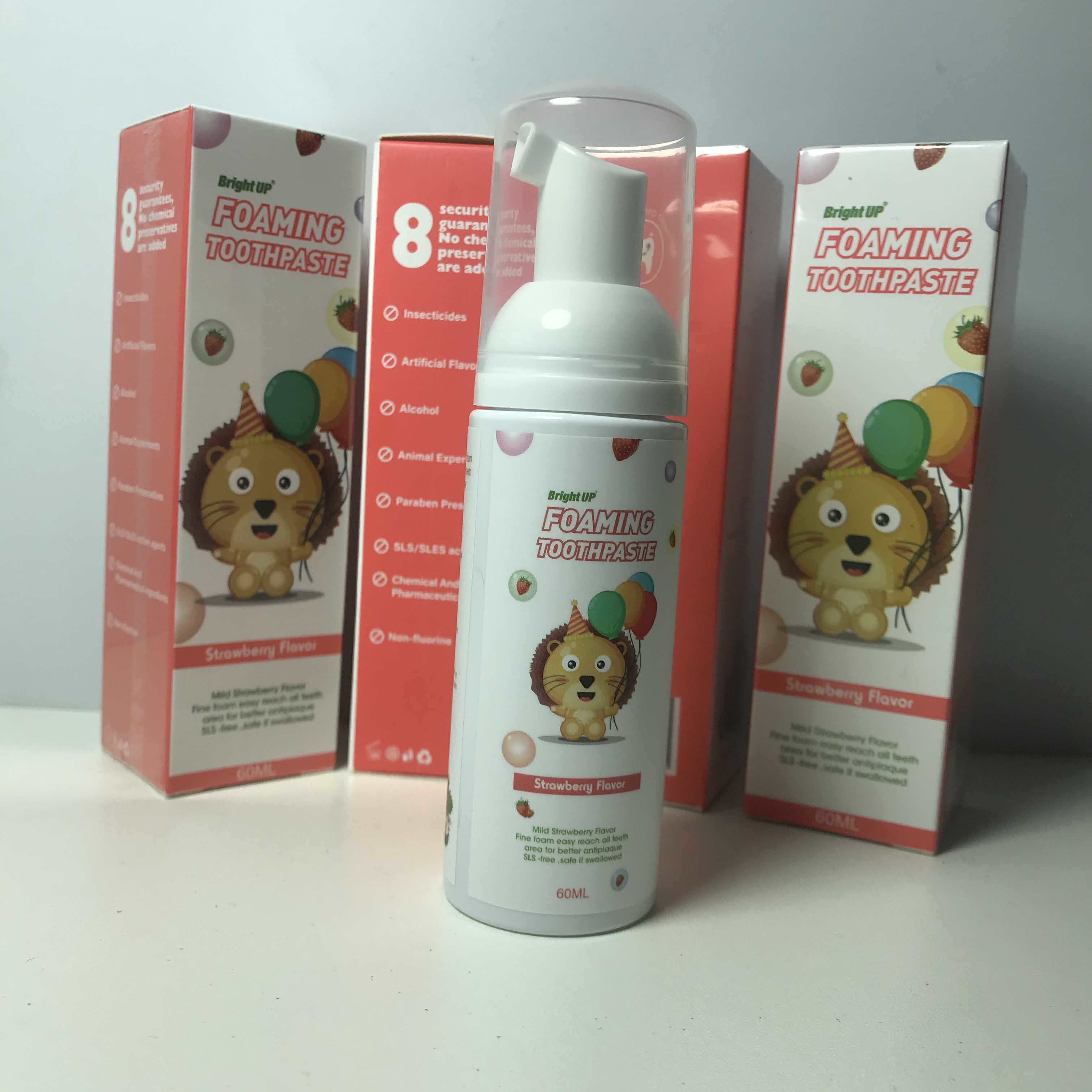 зубная паста детей зубной пасты мусса клубники 50ml пенясь