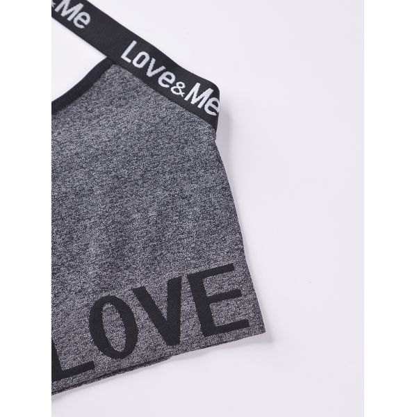 Wholesale High Quality Underwear Set Love Letter Waist Suspender Vest Ladies Boyshort Fashionable Matching Set for Women