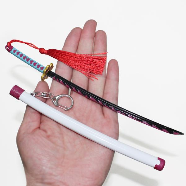 22cm Demon Slayer Sword keychain Mini Kanroji Mitsuri Anime Katana Metal