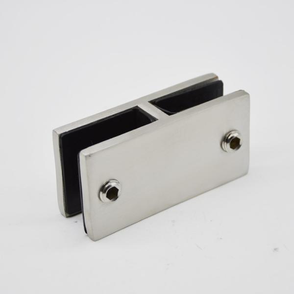 Stainless steel Glass connector 180 degree RS2310, 80X40mm, thickness 5mm, SS304 satin, mirror, black