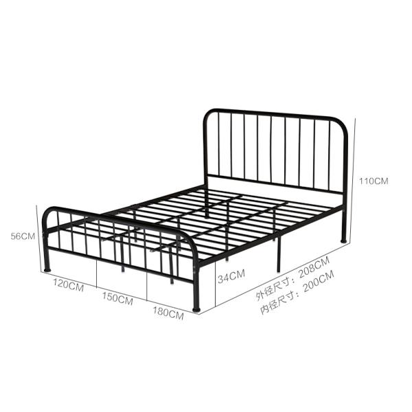 Durable Adult Staff Dormitory Metal Single Bed
