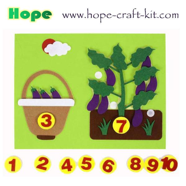 Felt DIY Material Kids Toddler Children Numbers Education Kits Teaching Aids digits Felt Fruit Vegetables OEM ODM