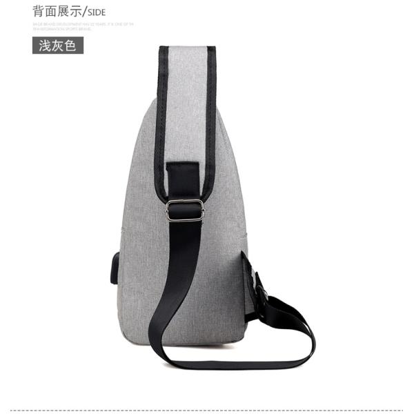 Zipper Closure Canvas USB Charging Anti-Theft Chest Bag for Men on Short Trips