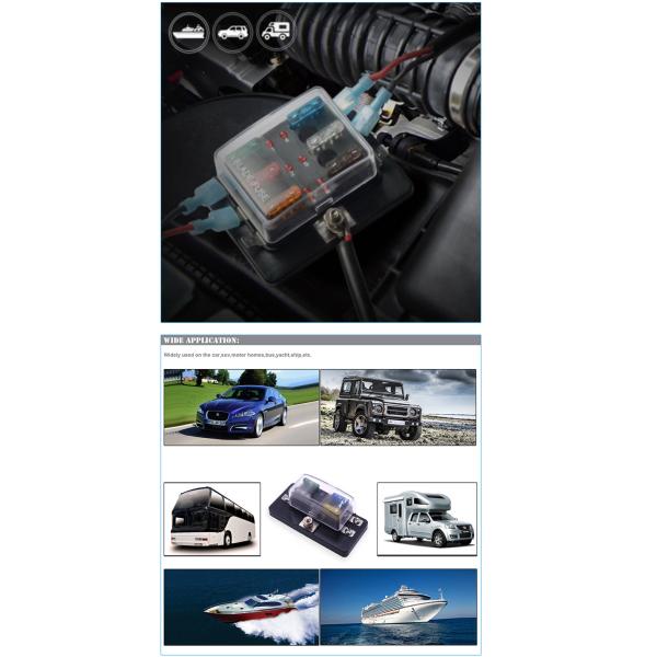 Коробка взрывателя лезвия автомобиля путей прозрачной крышки 4 ПК основания PBT автомобильная с терминалами винта