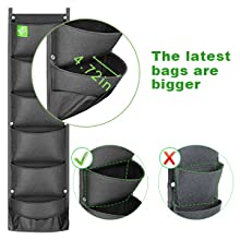 Hanging Growing Strawberry Bags Planter, Vertical Wall Hanging Planters, Herbs, Succulents, Artificial Plants or Flowers