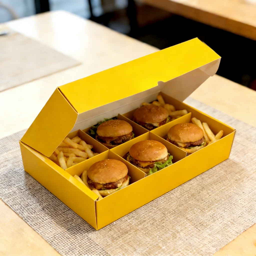 Wholesale Eco-Friendly Food Grade Burger Box with Custom Logo Printing for Takeaway Hamburgers