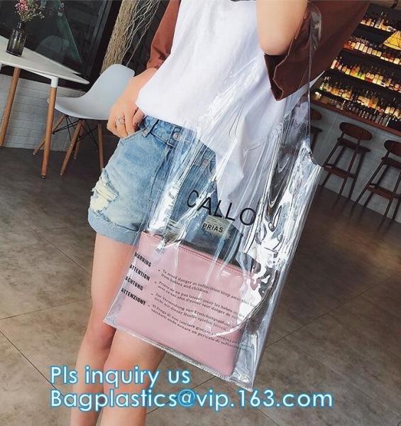 Clear Beach Bags, Transparent PVC Toiletry , pvc shopping bag, Manufacturers pvc plastic bag pvc shopping bag with logo,