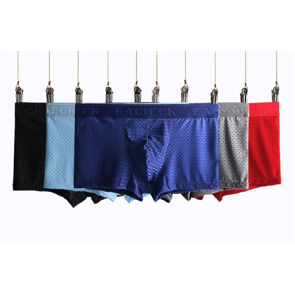 3xl Classic Mens Boxer Shorts Plus Size Mid Waisted Ultra Thin Ice Fiber Mesh Underwear Panties