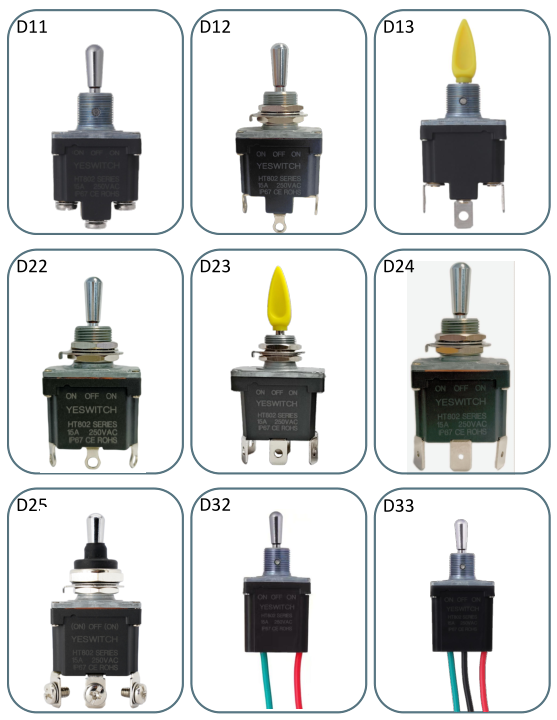 IP68 Waterproof Durable Industrial Toggle Switch with Stainless Steel Lever