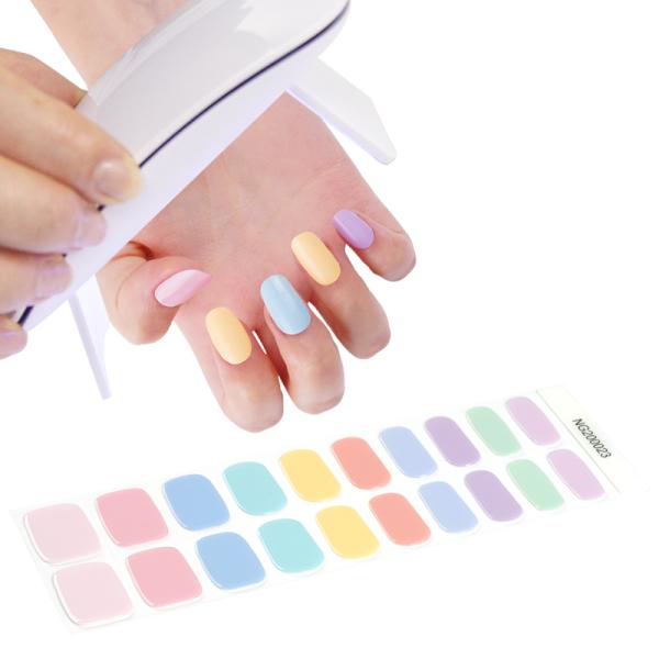 2023 Uv gel french style nail beauty product wholesale new UV Gel Nail stickers semi cured gel nail wraps