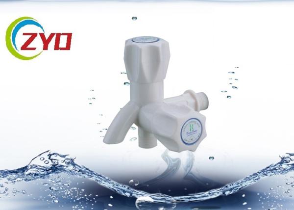 Lead Free White Bibcock Taps Two Way Handle Wall Mounted Installation