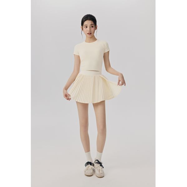 Lightweight Lavender Pleated Active Skort with Built-in Shorts for Tennis and Running