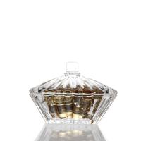 Plat en verre de sucrerie ouvré par carnaval de cristal transparent brillant sans plomb de qualité