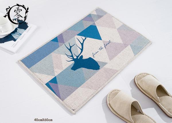 Anti Slip Livingroom Houseware Items Decorative Mats Christmas Deer Pattern Digital Printed For Home