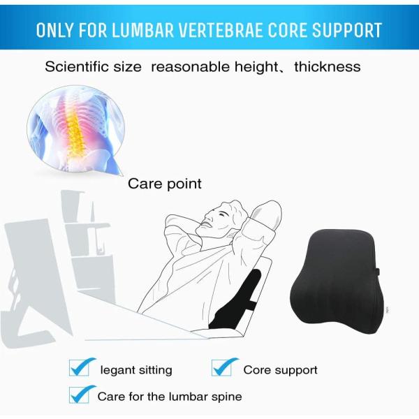 Home Hotel Office Chair Memory Foam Seat Cushion Support for Waist Back Rectangle