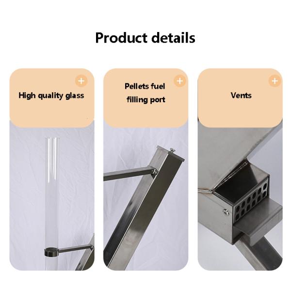 Outdoor Stainless Steel Pellet Burning Stove With High Temperature Resistant Glass
