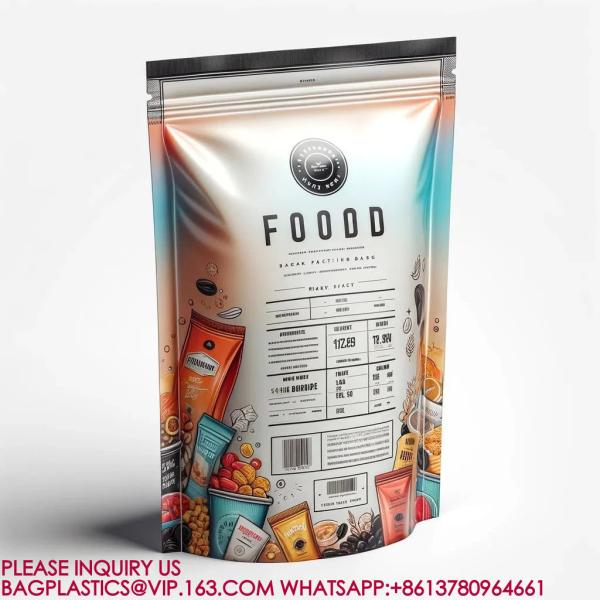Resealable Stand Up Pouch Packaging Aluminum Foil Bag Candy Biscuit Nut Food Zip Bag