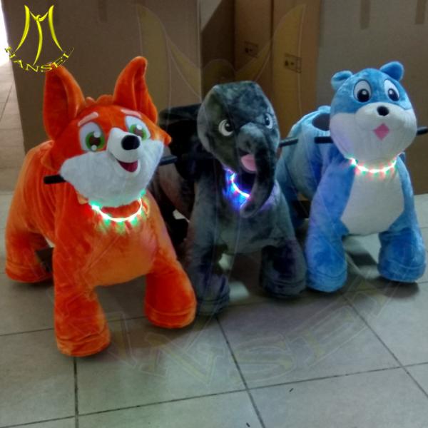 Hansel 2018 shopping mall electronic battery powered plush animal scooter for mall