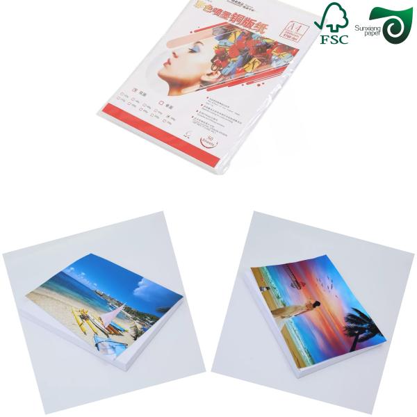 190gm 200gm 250gm 300gm Papel de gran brillo con inyección de tinta y papel fotográfico en rollos FSC