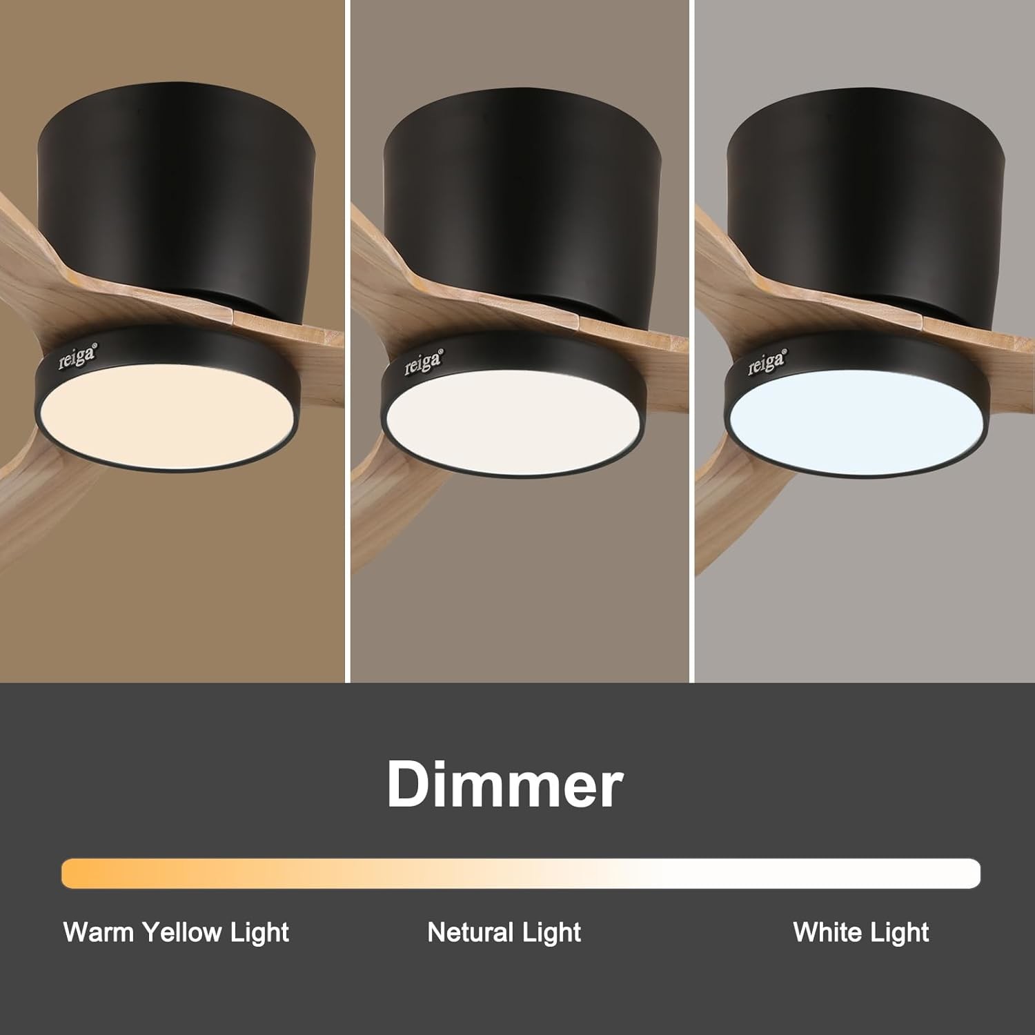6 Speed White Black Gold 52 inch Smart Ceiling Fan Light With Energy efficient Function