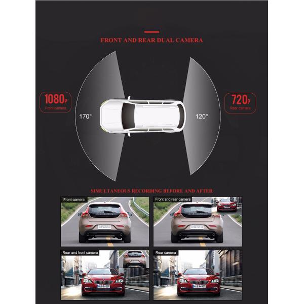 10 Inch Full HD 1920*1080  ROHS Vehicle Dash Cam Loop Recording