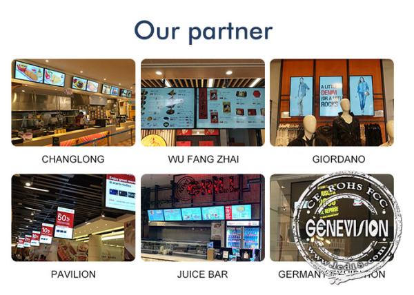 49 Inch Restaurant Digital Menu Board LCD Display With Ceiling Mount or Hanging Install