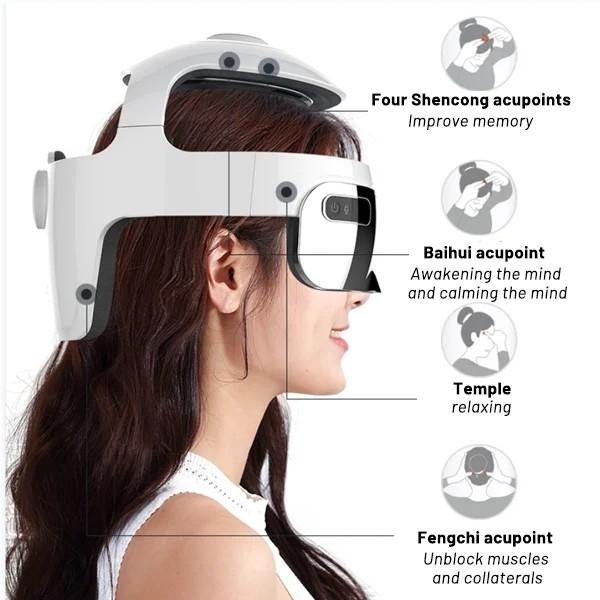 Intelligent Electric Bluetooth Head SPA Massager Helmet Octopus Vibration With Air Pressure