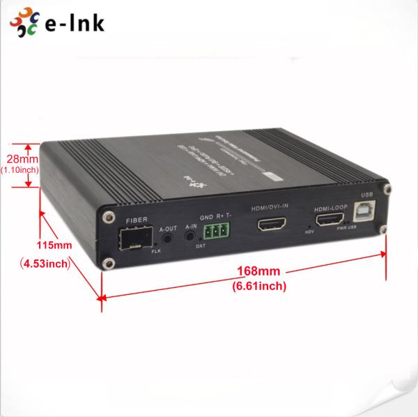 Supplément USB KVM RS232 GPIO 20km de fibre de HDMI 1Ch 1080P@60Hz