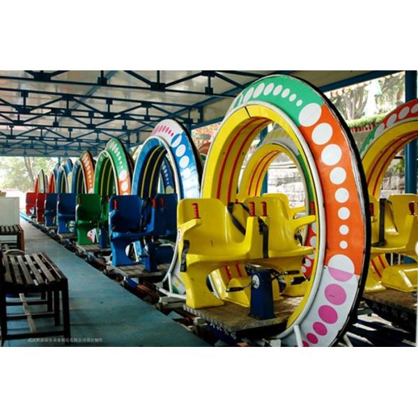 Multi Color UFO Cycle Monorail Ride , Track Car Model Roller Coaster Attractions