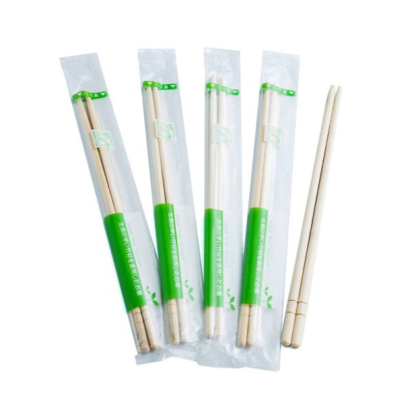 Custom Logo Printed Ramen Sushi Twin Chopstick Chinese Bamboo Disposable Chopsticks With Paper Package Sleeve