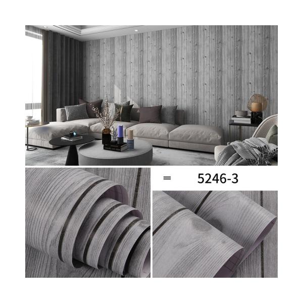 Fonction antistatique papier peint en grain de bois 3D auto-adhésif pour la décoration de meubles