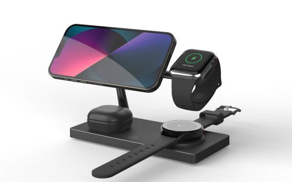 T218 Multi-functional Wireless Fast Charger Apple And Samsung Phones Charger 15W 10W 7.5W 5W Charger With NIght Liaght ABS Charger