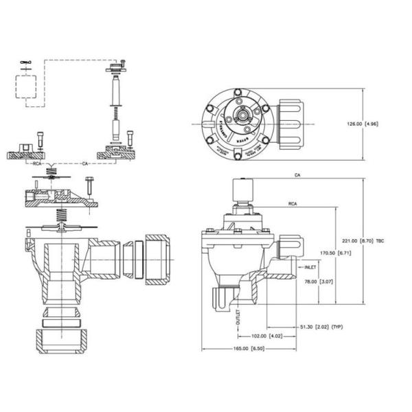 Aluminium Die Casting Goyen Dust Collector Valves Dresser Nut Series CA45DD