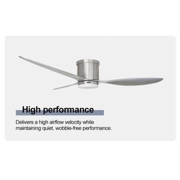 Ventilador de teto LED controlado remotamente para design de escritório doméstico moderno e espaços de teto baixo