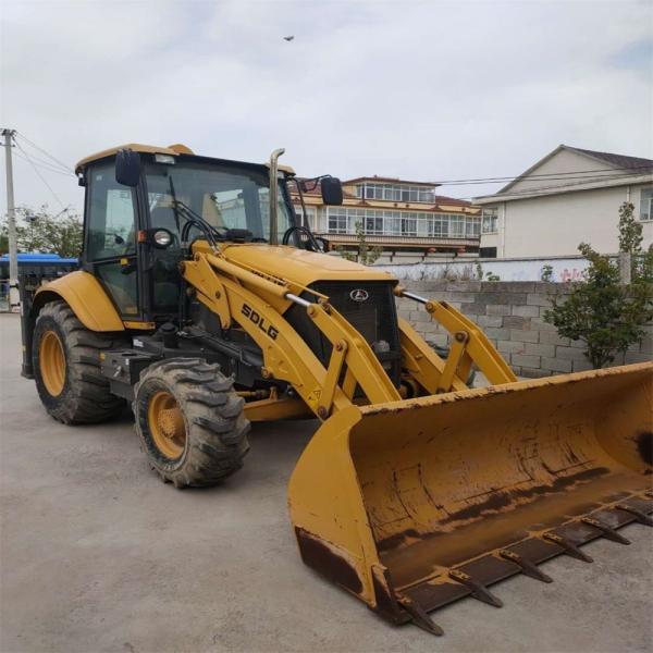 Low Working Hours Backhoe Loader Used Front Load Excavator SDLG B877F Original Equipment