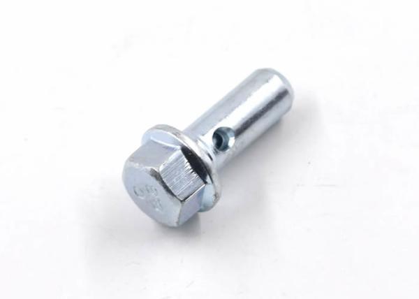 High Strength Mild Steel Dowel Pin , Flat Headed Cylindrical Pin Blue White Color