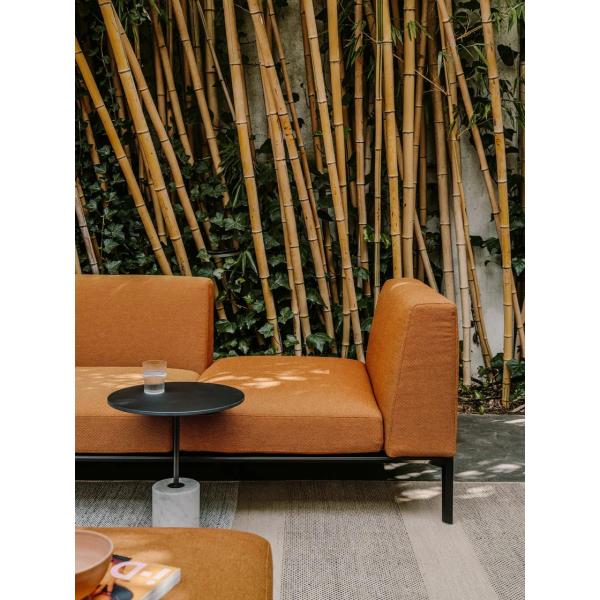 Atmosphere Hotel Large Space Corner Sectional Fabric Sofa Black Iron Feet