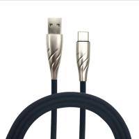 Metal de carregamento 1m 3.1A da sarja de Nimes dos cabos do telefone celular USB2.0